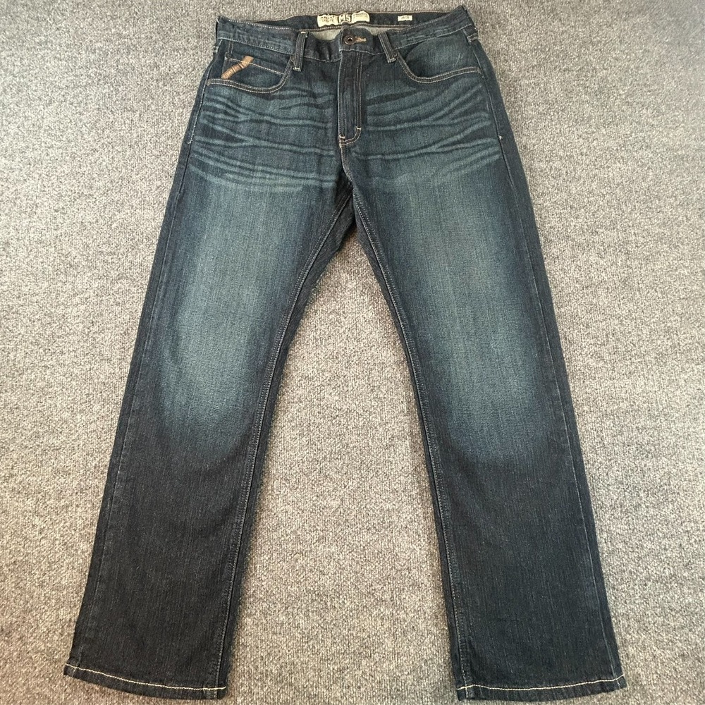 Ariat Legacy M5 Straight Fit Jeans Men's 35X32 Blue Straight Leg Zip Fly
